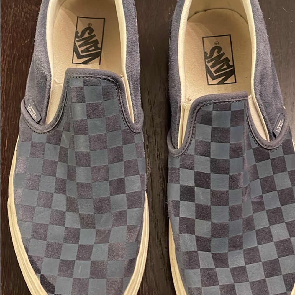 Vans Blue Checkered Slip-On Loafers